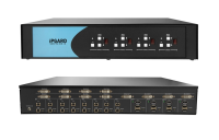 SmartAVI SDVN-84-X - Secure Matrix - 8 Port Secure DVI-D Matrix KVM Switch with Audio, KB/Mouse USB Emulation and CAC Support (4 Users)