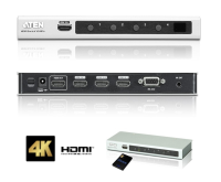 VS481B - ATEN - 4 Port HDMI Switch, Instant smooth switching, 3D, Deep Color, 4kx2k; HDCP 2.2 compatible (Supporting Ultra HD 4K)