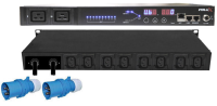 KWX-ATS32A8x2H3 PDUeX Auto Transfer Switch 2 x Inputs 32A IND309 to 8xC13 + 2xC19 Lockable Switching Outlets, Surge Protected and High speed (8-12 ms Switching ) 32 Amp Feed Monitored  KWX-N3 Range