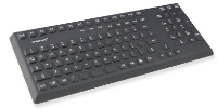 KG15001 Indukey   TKG-105-MED-IP68   Medical Keyboard IP68 Rated with antimicrobial agent. PS2-US  Colour: black