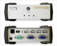 CS231C - Aten - Reverse 2 port USB KVM Sharer (Reverse KVM) VGA, PS/2 & USB (CS231)