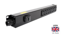 PDB-IEC8V16A 8 Way  Vertical Slimline C13 IEC Sockets  with 16amp Commando Plug.  0U Power Distribution Unit 8 Port PDU - LSOH