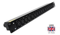 PDB-IEC16HC20 16 Way Horizontal C13 Socket PDU to C20 Plug 1U Rackmount Power Distribution Unit 16 Port C13 PDU - LSOH