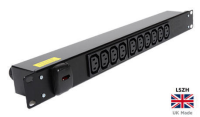 PDB-IEC10H13A 10 Way Horizontal C13 Socket PDU to UK Plug 1U Rackmount Power Distribution Unit 10 Port C13 PDU