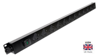 PDB-13A16V-C14 16 Way Vertical UK Socket PDU to C14 Plug 0U Power Distribution Unit 16 Port PDU for use with U PS - LSOH