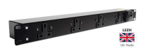 PDB-13A5H13A 5 Way Horizontal UK Socket PDU to UK Plug 2U Rackmount Power Distribution Unit 5 Port PDU - LSOH