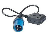 PUK-32AIND309-UKSKT-01 Industrial Power Cable Adaptor.  Commando IND309 32A Plug - 13Amp UK Socket