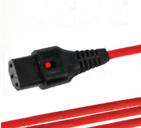 PEX-IECL-RD-1.5 IEC Lock 1.5Mtr Power Extension C13-C14 Colour Red with IEC Locking C13