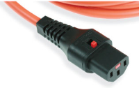 PEX-IECL-OR-06 IEC Lock 6Mtr Power Extension C13-C14 Colour Orange  with IEC Locking C13