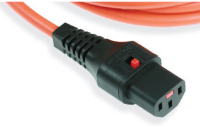 PEX-IECL-OR-07 IEC Lock 7Mtr Power Extension C13-C14 Colour Orange  with IEC Locking C13