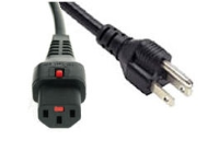 PUS-IECL-02 2 Mtr  US Nema 5-15P Plug to C13 IEC Lock     Colour Black Moulded cable