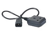 PEX-UKSKT-0.5 IEC320 C14 Plug to UK Mains power Socket - 0.5 Mtr
