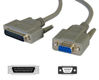S13-02  2M PC Serial Modem Cable D9F - D25M