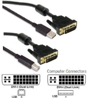KVM-CK2-M51U202-02 2Mtr HQ KVM DVI-I & USB 2.0 ( KVM 2 Port cable set )