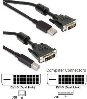 KVM-CK2-M58U202-02 2Mtr HQ KVM DVI-D & USB 2.0 ( KVM Switch 2 Port cable Kit )