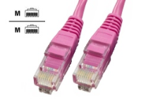 C68-UTP-03 Category 6 UTP Patch Cable EV1, 3 metres, colour Pink (Network Cat6 Cable)