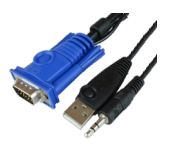 RSS-CBL-VGA - Raritan - 6ft (1.8m) KVM dual link combo cable, with VGA, USB and audio