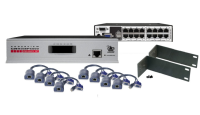 AVX5016IP-U8R-K AdderView 4 Remote IP KVM Users & 1 Local User to 16 ports. UTP KVM Switch Unit, with 8x USB/KVM CAM's, Rack kit & PSU, UK Adder AVX5000IP range ( Adder Cat5016IP-IEC )AVX5016IPC-UK