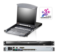 KL1508AIM - Aten / Altusen - 8 Port IP KVM with 1U LCD KVM Console / Drawer, 17 " MultI-Interface, Cat 5 KVM, Dual Rail (KL1508Ai)