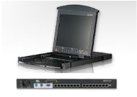 KL1516AM - Aten - Altusen 1U LCD KVM Console / Drawer with 16 Port Cat 5 Switch, 17 LCD Display, Keyboard & Touchpad built in UTP Switch (KL1516AM)