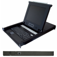 EXV-RKM17-132 OXCA 1U 17" KVM Console Drawer  & keyboard with (touchpad) mouse. Build in user station for KVM connection and control to upto 32 Servers.