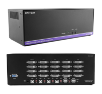 SmartAVI - DVN-4QUAD-S - 4 Port (4 x 4) quad-head DVI KVM Switch, USB 2.0, with stereo Audio support (Quad-Head KVM)