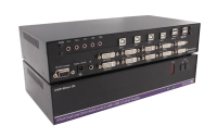 SmartAVI DVN-4Duo-DL - 4-Port Dual-Link DVI-D KVM Switch with USB 2.0 sharing, stereo audio, and dual DVI monitor support