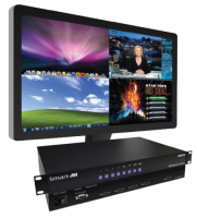 SmartAVI - SM-HDMV-KM - 4 Port Full HD Multiviewer Real-Time Switch/Sharer. 4-Port HDMI, Stereo Audio, USB 2.0/1.1, RS-232, Multiviewer/Switch with PiP/Quad/Full mode 'HDMVplus'