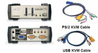 CS1732B - ATEN - 2 Port Desktop KVMP Switch with Audio Support  PS/2 or USB Multiplatform with cables (Metal Housing)