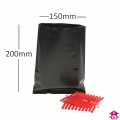 150mm x 200mm x 50-micron Black Polybag - Medium 