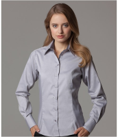 Kustom Kit Ladies Premium Long Sleeve Contrast Tailored Oxford Shirt