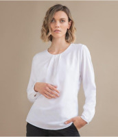 Suppliers Of Henbury Ladies Pleat Front Long Sleeve Blouse