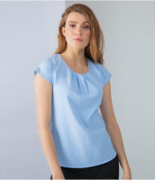 Suppliers Of Henbury Ladies Pleat Front Short Sleeve Blouse