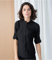 Suppliers Of Henbury Ladies Mandarin Roll Sleeve Anti-Bac Wicking Shirt