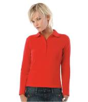Suppliers Of B&C Ladies Safran Pure Long Sleeve Cotton Pique Polo Shirt