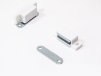 White Magnetic Catch with Counterplate - 46x15x13.5mm
