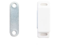 White Magnetic Catch with Counterplate - 46x16x13.5mm