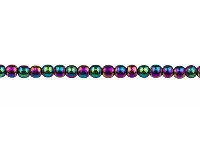 Electroplated Hematite Semi         Precious Round Beads, Rainbow, 4mm, 15&amp;quot;-15.5&amp;quot; Strand