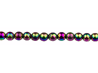 Electroplated Hematite Semi         Precious Round Beads, Rainbow, 6mm, 15&amp;quot;-15.5&amp;quot; Strand