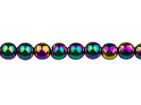 Electroplated Hematite Semi         Precious Round Beads, Rainbow, 8mm, 15&amp;quot;-15.5&amp;quot; Strand