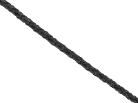 Black Leather Braided Cord 3mm     Round Diameter, 1 X 3 Metre Length