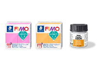 Fimo Effect Neon Fuchsia And       Orange57g Blocks And Fimo Varnish  25ml Set