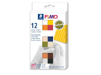 Fimo Soft Colour Pack Natural Multi Pack of 12, X 25g Polymer Clay      Modelling Clay Blocks