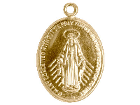 9ct Yellow Gold Pendant Ks2358     0.80mm Double Sided, Pierced       Miraculous Medal, 100% Recycled    Gold