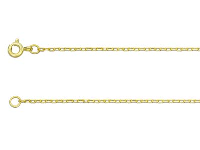 9ct Yellow Gold 1.5mm Diamond Cut  Square Belcher Chain 20&amp;quot;/50cm      Hallmarked