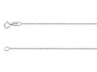 18ct White Gold 1.2mm Diamond Cut  Flat Cable Chain 16&amp;quot;/40cm          Hallmarked