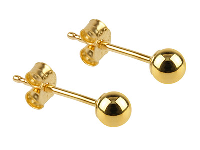 9ct Yellow Gold Pair 3mm           Light Weight Ball Studs