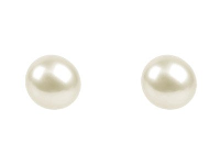 Cultured Pearl Pair Full Round     Half Drilled 4-4.5mm White         Freshwater