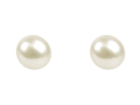 Cultured Pearl Pair Full Round     Half Drilled 5-5.5mm White         Freshwater