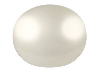 Cultured Pearls Pair Button        Half Drilled 9-9.5mm, White,       Freshwater